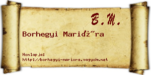Borhegyi Marióra névjegykártya